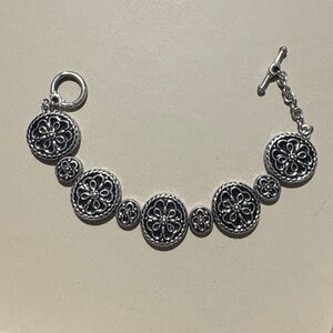 Elegant Sterling Silver Floral Bracelet